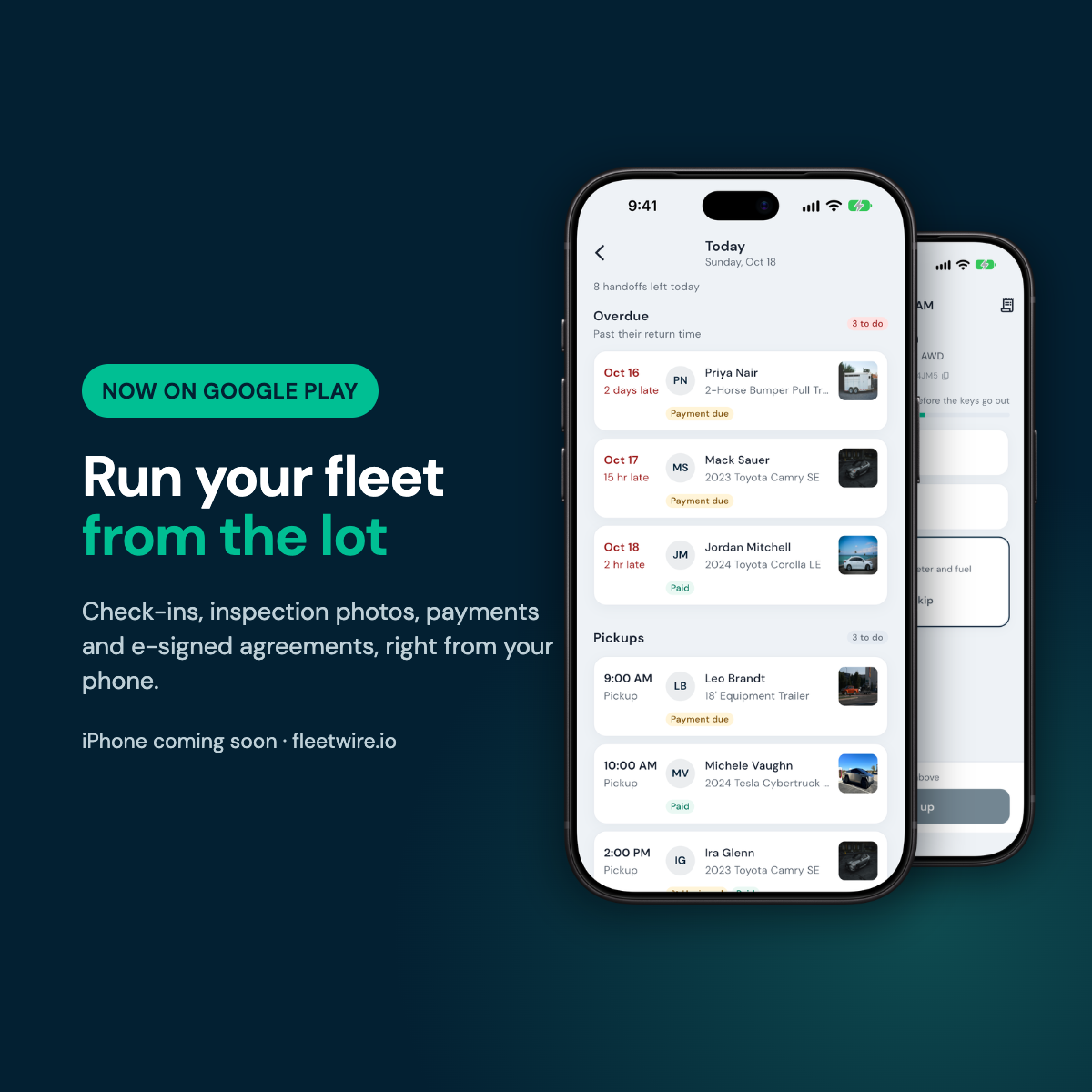 The Fleetwire app, now on Google Play